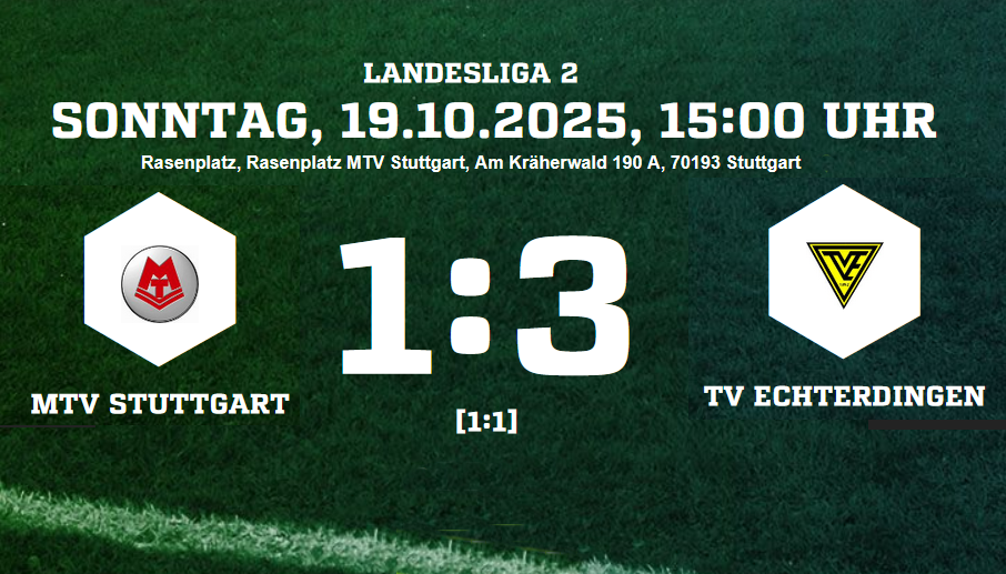 MTV Stuttgart - TV Echterdingen 1:3 (1:1)