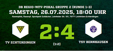 Pokal-Aus : TVE -TSV Bernhausen 2:4