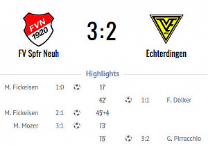 FV Neuhausen - TV Echterdingen 3:2 (2:1) 
